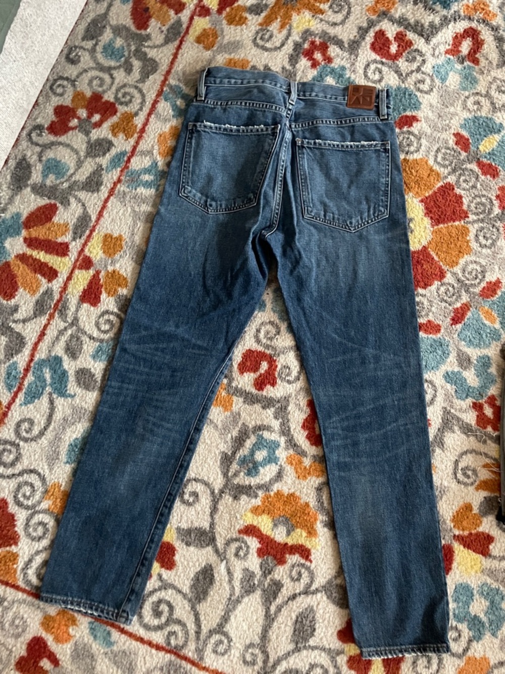 Slim Straight Men's Jeans in Washed Blue Denim - Picture 2 of 2